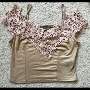 Gold Lace Crop Top